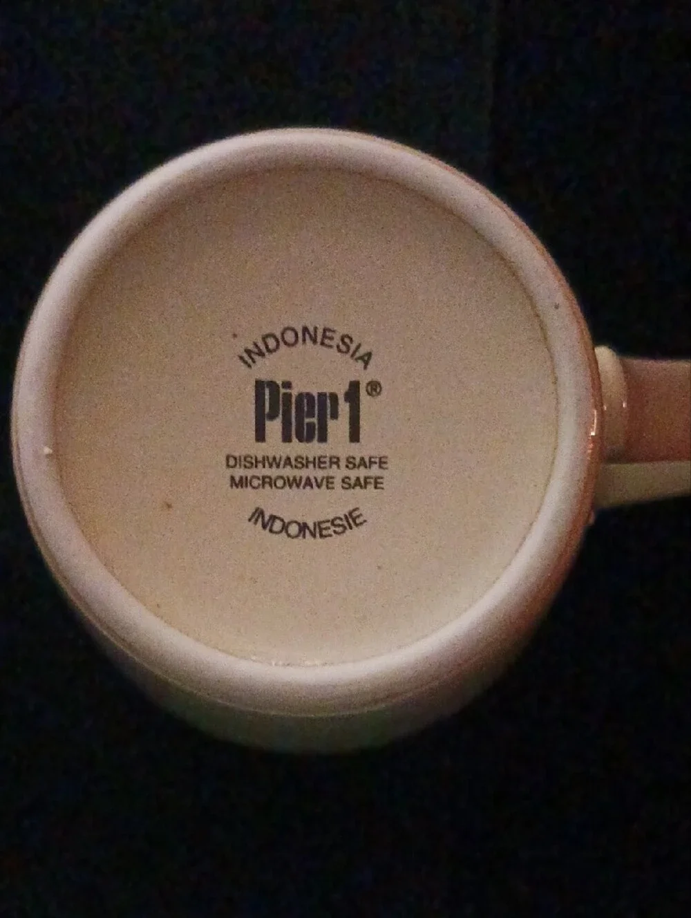 Pier 1 Red and Cream Ceramic Accent Mug